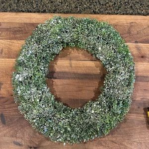 Faux glitter boxwood wreath